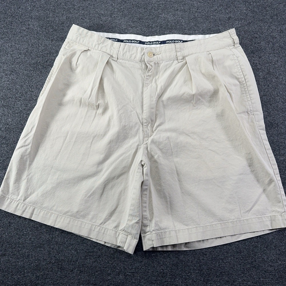 Polo Golf Ralph Lauren Shorts Mens Size 35 Classic Double Pleated 8"inseam